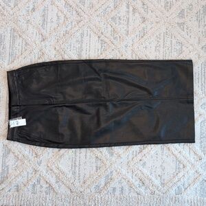 Gorgeous Express Black Leather Pencil Skirt (Faux / Vegan Leather)